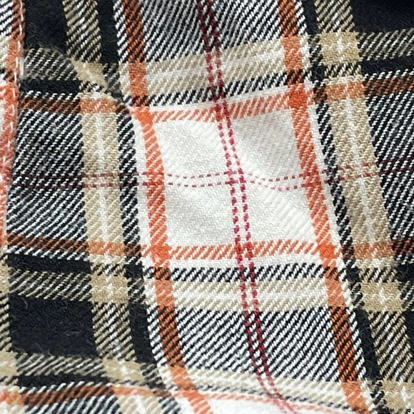 J. Jill Womens Size Large Red / Tan Plaid Long Sleeve Button Down Blouse Top - Picture 4 of 16